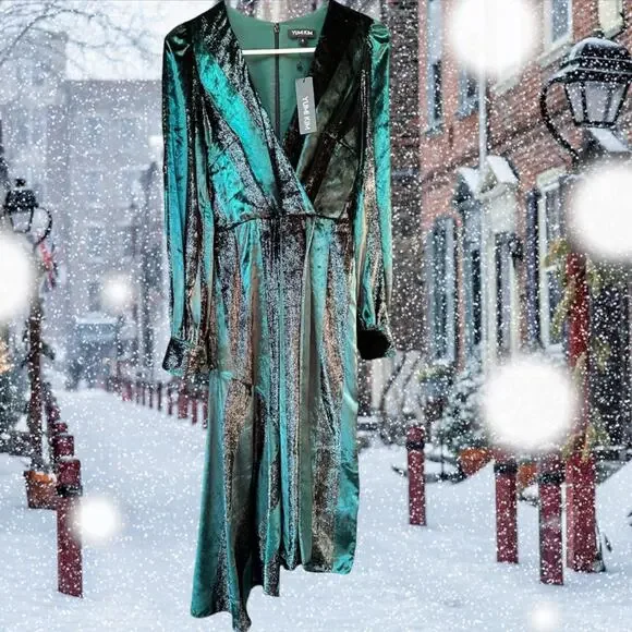 green emerald velvet dress Yumi Kim | Romy Linen Dress | XL